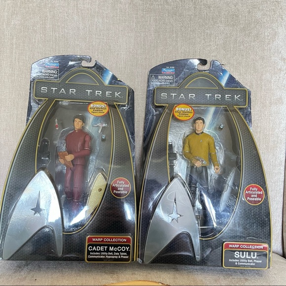 STAR TREK 6" Figure Set KIRK and SULU~ WARP COLLECTION 2009 Silver Starfleet NEW - Picture 1 of 5